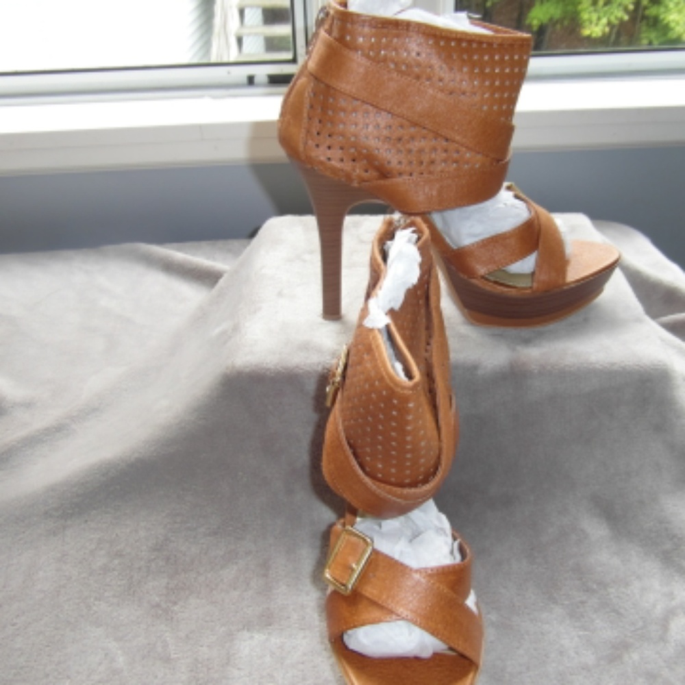 Faux Leather strapped heels